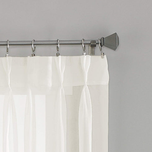 Curtainworks Soho Voile Sheer Pinch Pleat Curtain Panel, 29 by 144", Oyster...