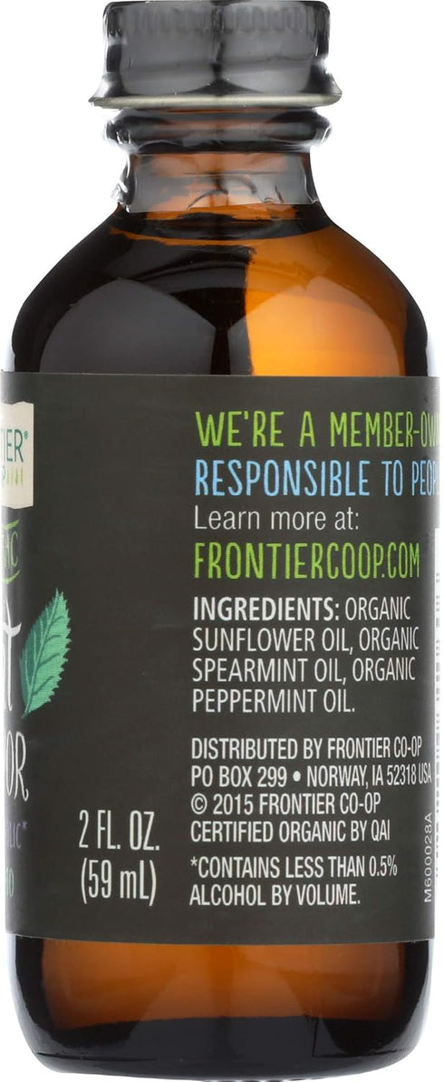 Frontier Organic Non-Alcoholic Mint Flavor, 2-Ounce, Full Flavor for Baking, Icing, Coffee, Cookies, Kosher, Organic...