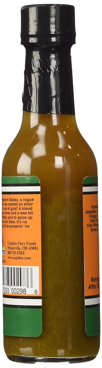 CaJohns The Original Irish Scream Jalapeno Hot Sauce, 5 Fluid Ounce Bottle...
