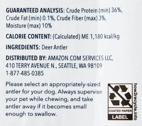 Amazon Brand - Wag Dog Deer Antler Chew, Naturally Shed, Whole, Large 8-9.5 inches (Best for Dogs 30-45 lbs), 3.20 Ounce (Pack of 1)...