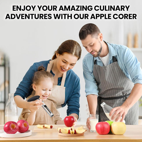SCHVUBENR Premium Apple Corer Tool - Easy to Use and Clean - Sturdy Apple Core Remover with Sharp Serrature - Stainless Steel Corers for Apple and...