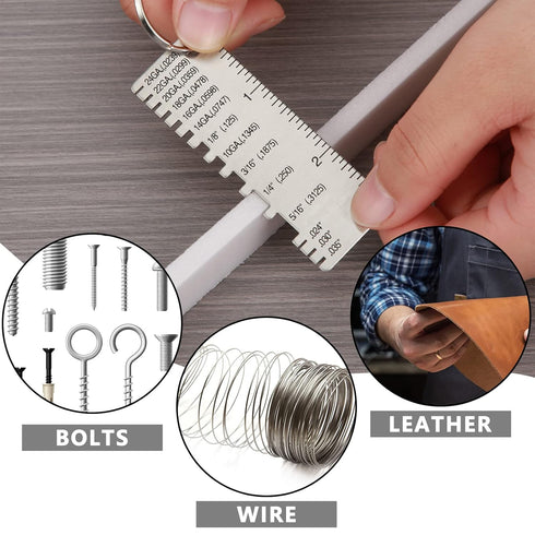 4 Pcs Double Sided Wire Metal Sheet Thickness Gauge Wire Measurement Tool Portable Metal Gauge Thickness Tool Double Sided Plated Size Inspection ...