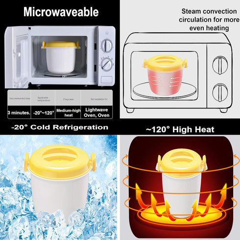 Microwave Rice Cooker, Food Grade Portable Microwave Steamer for Rice, Microwave Steamer for Vegetables, Microwave Cookware (S)...