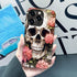 Compatible with iPhone 14 Pro Case, Skull Red Flowers Pattern Print Phone Case Durable Fashion Funny Liquid Silicone Case Soft Anti-Scratch Shockp...