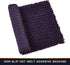 Walensee Bathroom Rug Non Slip Bath Mat (24x17 Inch Dark Purple) Water Absorbent Super Soft Shaggy Chenille Machine Washable Dry Extra Thick Perfe...