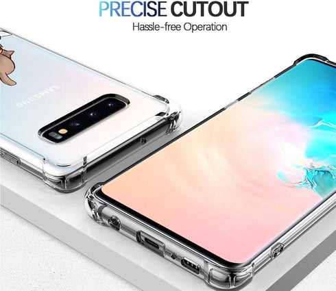 KIOMY Case for Samsung Galaxy S10 Plus for Girls Boys Women Clear with Cute Cat Design Shockproof Bumper Protective Cell Phone Back Cover Flexible...