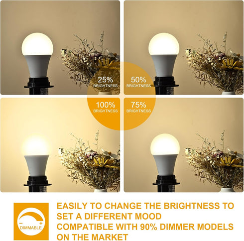 6-Pack 14W LED Dimmable Light Bulbs 100 Watt Equivalent, A19 LED Light bulbs Bright 1500LM LED Bulbs with E26 Standard Medium Base for Kitchen Bed...
