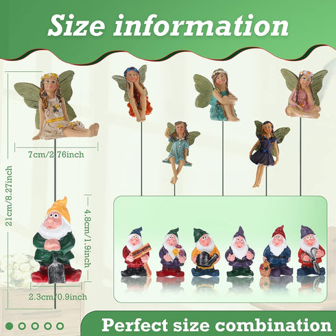 Queekay 13 Pieces Fairies Gnome Decoration Miniature Fairy Gnome Accessories Fairy Gnome Figurine Decor for Garden Yard Outdoor Home Decoration...
