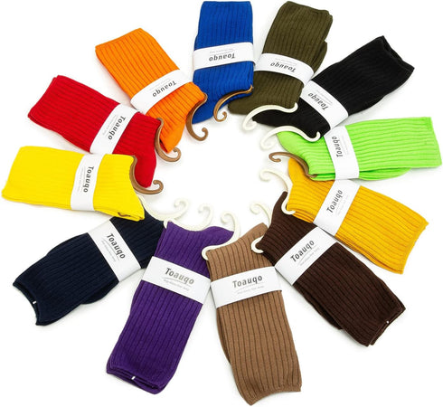 Women's Casual Cotton Crew Sock 3-Pack Basic Pure Color Soft Comfort Socks...