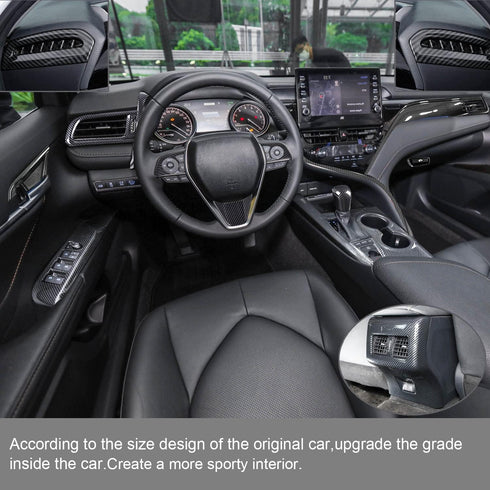 for 2018 2019 2020 2021 Toyota Camry ABS Accessories Steering Wheel Panel Cover Fit for Carmy Interior Trims Carbon Fibre...
