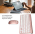 Keyboard mouse set , 2.4G , 78 keys, USB thin etched keycaps, mute , ergonomic design, QWERTY, for PC, laptop(Rose gold)...