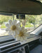 Crochet Daisy Car Accessories for Women Girls Cute Rear View Mirror Hanging Charms Handmade Daisy Flower Gifts for Crochet Lovers Car Decor Automo...
