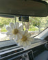 Crochet Daisy Car Accessories for Women Girls Cute Rear View Mirror Hanging Charms Handmade Daisy Flower Gifts for Crochet Lovers Car Decor Automo...