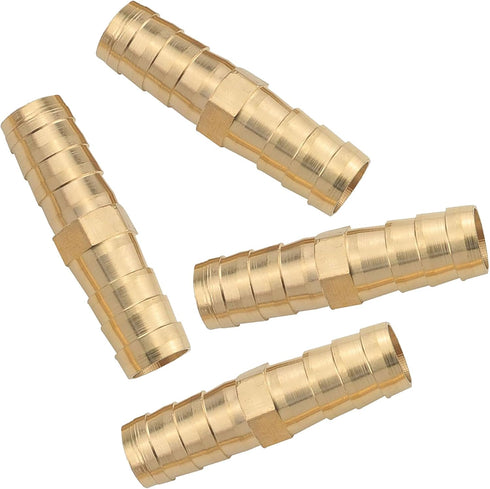 10PCS Brass Barb Fittings 3/8 Inch Hose Inner Diameter Quick Connector Splicer Barb Fitting Pipe Repair Accessories Suitable for Air Water Fuel Oi...