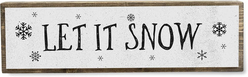 Christmas Wood Signs (Medium - Wood And Metal, Let It Snow - Christmas Sign)...