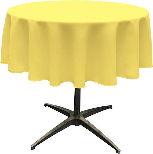 LA Linen Polyester Poplin Washable Round Tablecloth, Stain and Wrinkle Resistant Table Cover 51", Fabric Table Cloth for Dinning, Kitchen, Party, ...
