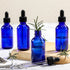 AOZITA 4 Pack, 2 oz Dropper Bottles with 1 Funnel & 4 Labels - 60ml Thick Dark Blue Glass Tincture Bottles with Eye Droppers - Leakproof Essential...