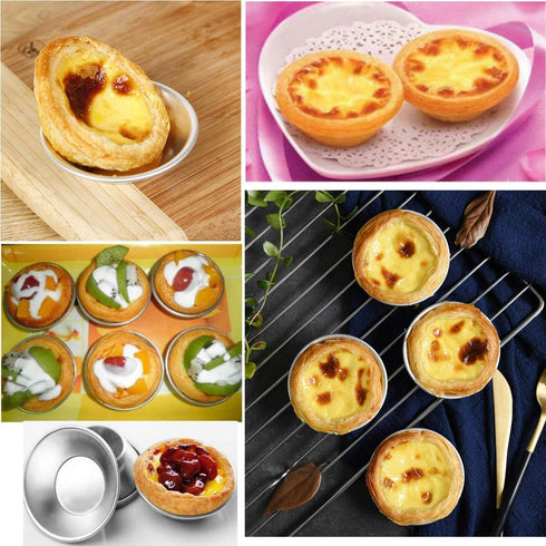 20Pcs Egg Tart Molds, Mini Tart Pan for Baking, Aluminium Puto Mold Pie Tins Cupcake Pudding Cups Mould...