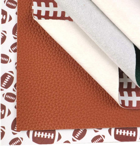 Football Soccer Ball Printed Faux Leather Sheet PU Textured Grain Leather Sheet Assorted 6 PCS 7.9" x 13.4" (20 cm x 34 cm) for Hair Accessories D...