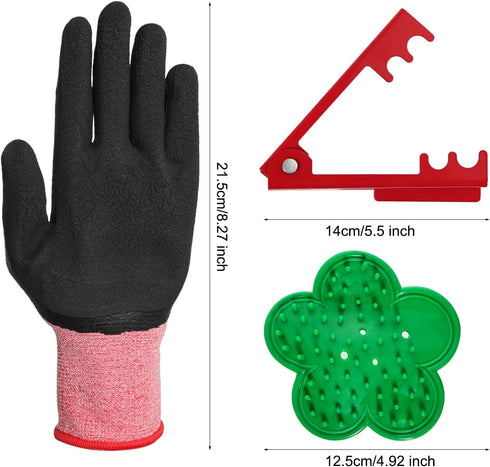 3Pcs Rose Thorn Stripper Tool Kit Flower Rose Thorn Remover Leaf Stripping Tool and Garden Gloves for Gardening Flower Arrangement Tools Set...