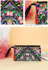 Floral Embroidered Boho Wristlet Women Girls Evening Clutch Bags Handbags Handmade Beach Bag With Lanyard...