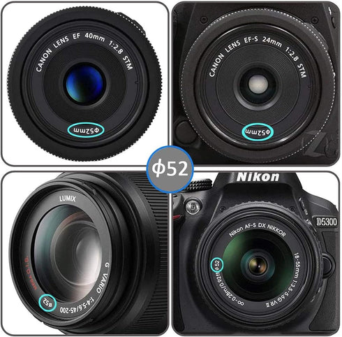 2 Packs 52mm Camera Lens Cap for Nikon D850 D7500 D3500 D3000 D3100 D3200 D3300 D5000 D5100 D5200 D5300 D5500,Canon EOS 90D , Rebel T7, 200d ii?1x...