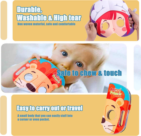Baby Mask Books 18 Months, Sensory Baby Toys Folding Felt Educational Baby Cloth Book 18 Months Baby Birthday Gift Easter Christmas Newborn Gift (...