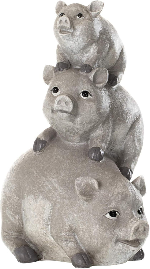 Garden items - 11658 Pigs Garden Statue, one Size, Light Gray...