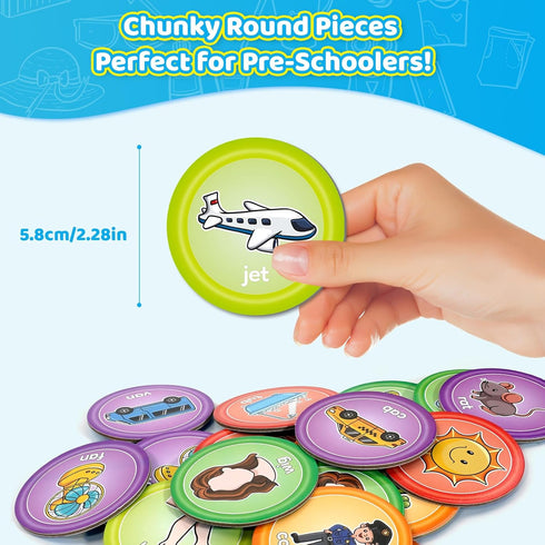 CVC Word Memory Game,72PCS Match Game Card Toddler Games for Kids Ages 3 4 5 6 Phonics Games Learn to Read Spelling Reading Speech Therapy Educati...