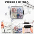 Keycaps Storage Box, 4 Grids Organizer Box with Dividers, Keyboard Switch Container Transparent Plastic Sealed Switch Storage Can Mechanical Keybo...