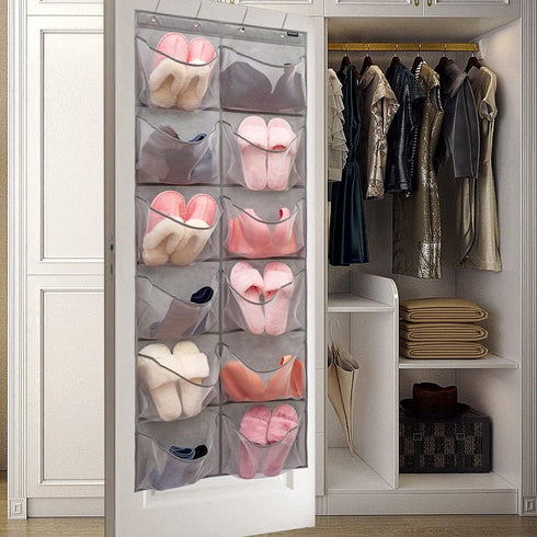 Extra Large Mesh Pockets Shoe Organizer Hanging Shoe Rack for Bedroom Shoe Storage Bathroom Shoe Holder (12 Large Pockets)...