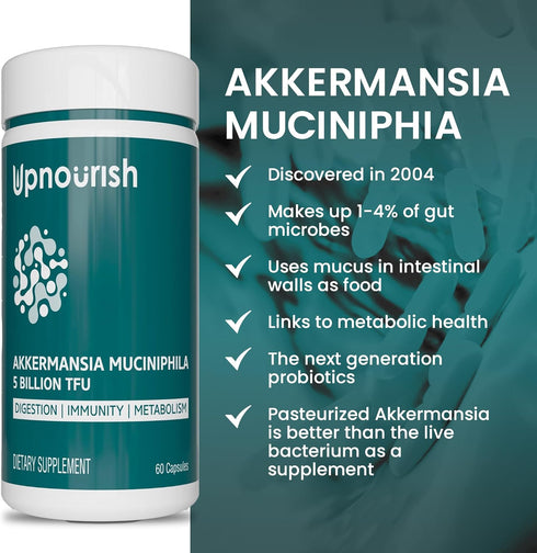 Akkermansia Muciniphila Probiotics for Digestive Health - 5 Billion TFU Akkermansia Probiotic for Leaky Gut Repair and Immunity, Prebiotics and Pr...