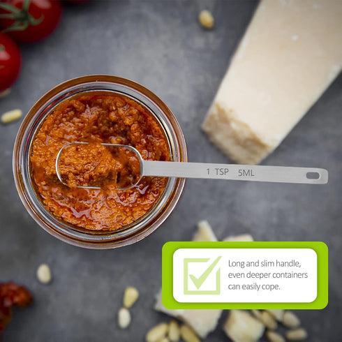 5PCS 1 Teaspoon(1Tsp | 5 mL | 5 cc | 1/3 Tablespoon) Single Measuring Spoon, Stainless Steel Individual Spoons, Long Handle Spoons Only...