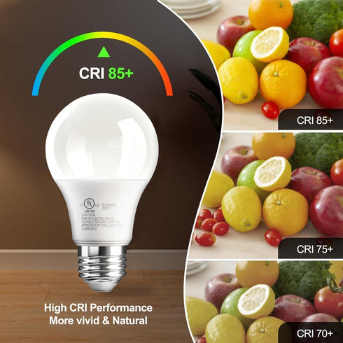 VOLIVO 12 Pack A19 LED Light Bulbs, Daylight 5000K, 9W(60 Watt Equivalent), 800 Lumens, 120V, E26 Standard Base, Non-Dimmable LED Bulb, UL Listed ...