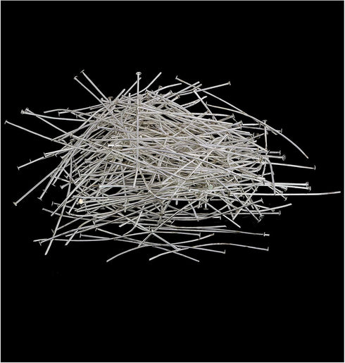 RLECS 220pcs 50mm Flat Head Pins, 2 Inch Iron Headpins for DIY Jewelry Making, Silver...