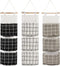 AUHOKY 3Pcs Wall Closet Hanging Storage Bag, Premium Linen Fabric Over The Door Organizer, Hanging Storage Pouches with 3 Pockets for Bedroom Bath...