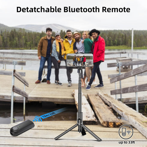 Selfie Stick Tripod for iPhone, Cell Phone Stand for Recording with Wireless Remote, Lightweight Tripod Stand for iPhone 13/12/12 Pro/12 Pro Max/1...