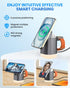 JoyGeek 3-in-1 Charger Stand for Magsafe: Foldable Wireless Charging Station with Night Lights - Magnetic Charger Dock for iPhone 15/14/13/12 Pro/...