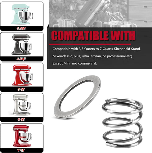 Spring and washer for KitchenAid Mixers - 304 Stainless Steel Kitchenaid Mixer Parts Replacement...