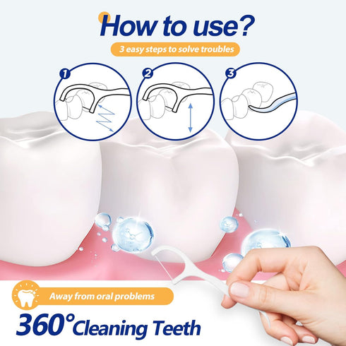Dental Floss Picks Toothpicks 250pcs with Portable Cases and 100pcs BrushPicks Interdental Toothpicks...