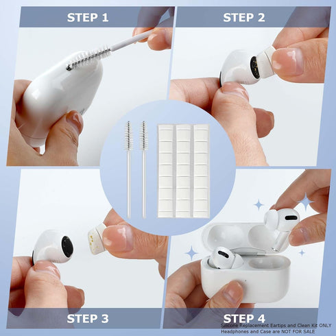 Silicone Replacement Ear Tips Compatible with Sony WF-1000XM5 Wireless Earbuds,Clean Kit with 2 Soft Brush and 1 Cleaning Putty, Anti-Slip Eartips...