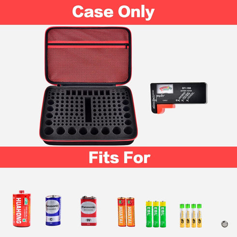 casmilee Battery Organizer & Storage Case with Tester for 162+ AA AAA 4A C D 9V 3V Lithium LR44 CR2 CR123 CR1632 CR2032 18650 Button - Batteries N...