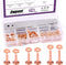 Swpeet 38Pcs 3 Sizes Copper Rivet and Burrs Assortment Kit, Including Stainless Steel Burr Setter and Copper Rivet Fastener Install Setting Tool f...