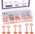 Swpeet 38Pcs 3 Sizes Copper Rivet and Burrs Assortment Kit, Including Stainless Steel Burr Setter and Copper Rivet Fastener Install Setting Tool f...