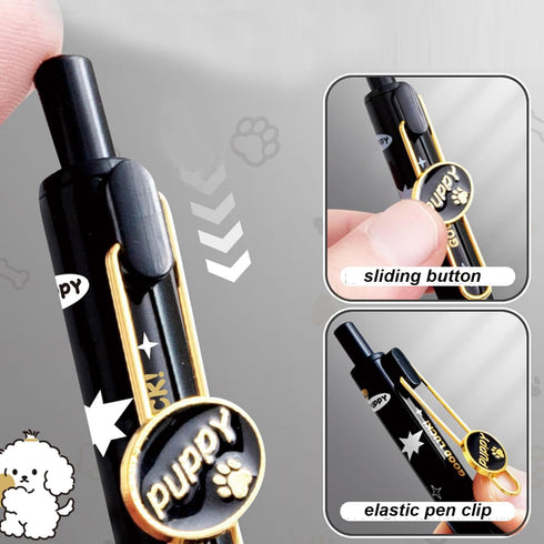 4 Pcs Gel Pens Cute Retractable Pens Cartoon Dog Pens 0.5mm Black Writing Pen Office School Pens Women Girls Men Boy Pens (4Pcs Dog)...