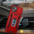 Maxdara for iPhone 15 Slide Camera Cover Case with Screen Protector, with Built-in 360°Rotate Ring Stand Magnetic Car Mount Cover Case for iPhone ...