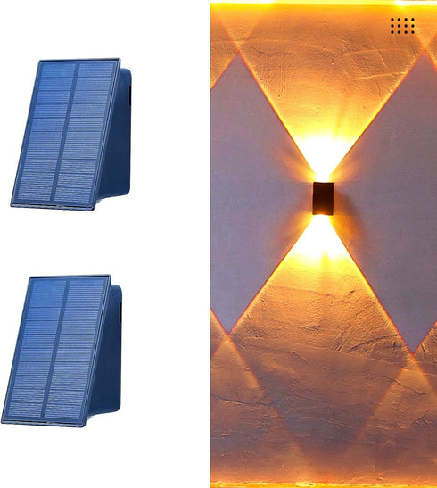ASLIDECOR Solar Wall Lights UP and Down,Warm White Fence Lighting Waterproof Deck Step Light for Arbor Patio Yard...
