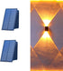 ASLIDECOR Solar Wall Lights UP and Down,Warm White Fence Lighting Waterproof Deck Step Light for Arbor Patio Yard...