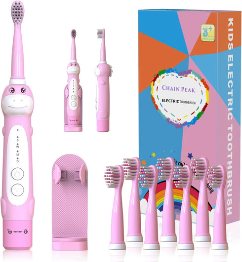 Dinosaur Toothbrush, Kids Sonic Electric Toothbrush for Children, Toddlers Boys Girls Age 3-12 with 30s Reminder, 2 Mins Timer, 5 Modes, 8 Brush H...