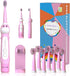 Dinosaur Toothbrush, Kids Sonic Electric Toothbrush for Children, Toddlers Boys Girls Age 3-12 with 30s Reminder, 2 Mins Timer, 5 Modes, 8 Brush H...